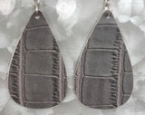 Gray Crocodile Faux Leather Earrings