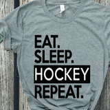 Eat Sleep Hockey Repeat Men's Graphic T-Shirt