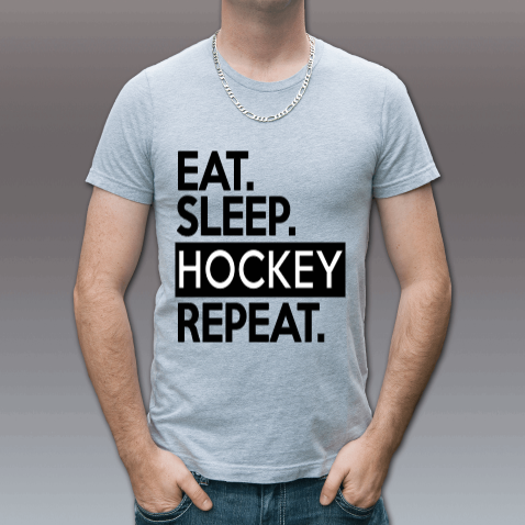 Eat Sleep Hockey Repeat Men's Graphic T-Shirt