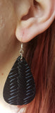 E111 Black Faux Leather Earrings