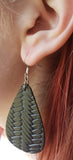 E111 Black Faux Leather Earrings