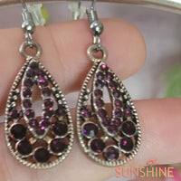 E018 Beautiful Sparkly Teardrop Earrings