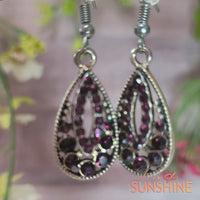 E018 Beautiful Sparkly Teardrop Earrings