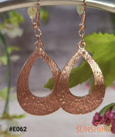 E007 Gold Tear Drop Dangles