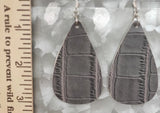 Gray Crocodile Faux Leather Earrings