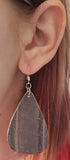 Gray Crocodile Faux Leather Earrings