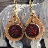 3322 Sunflower Golden Cork Earrings