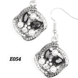 E054 Prestigious Shimmer Black Earrings